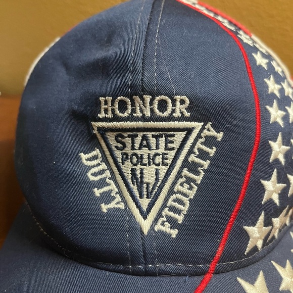 Vintage NJ State Police American Flag Hat 🇺🇸 Nissun Adjustable Cap - Picture 3 of 9